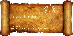 Franz Nándor névjegykártya