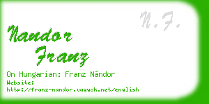nandor franz business card