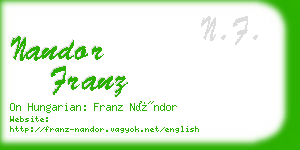nandor franz business card